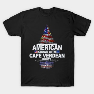 Christmas Tree  American Grown With Cape Verdean Roots - Gift for Cape Verdean From Cape Verde T-Shirt